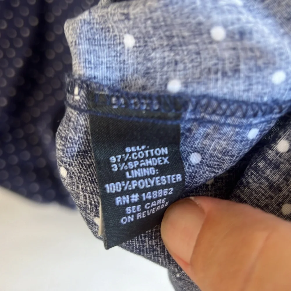 Torrid Polka Dot Dress Size 24 Pinup Rockabilly Sailor Vintage Navy Blue White - Picture 4 of 9